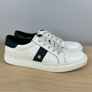 Kate Spade Women’s Size 7.5 B Iggy White & Green Leather Low Top Casual Shoes